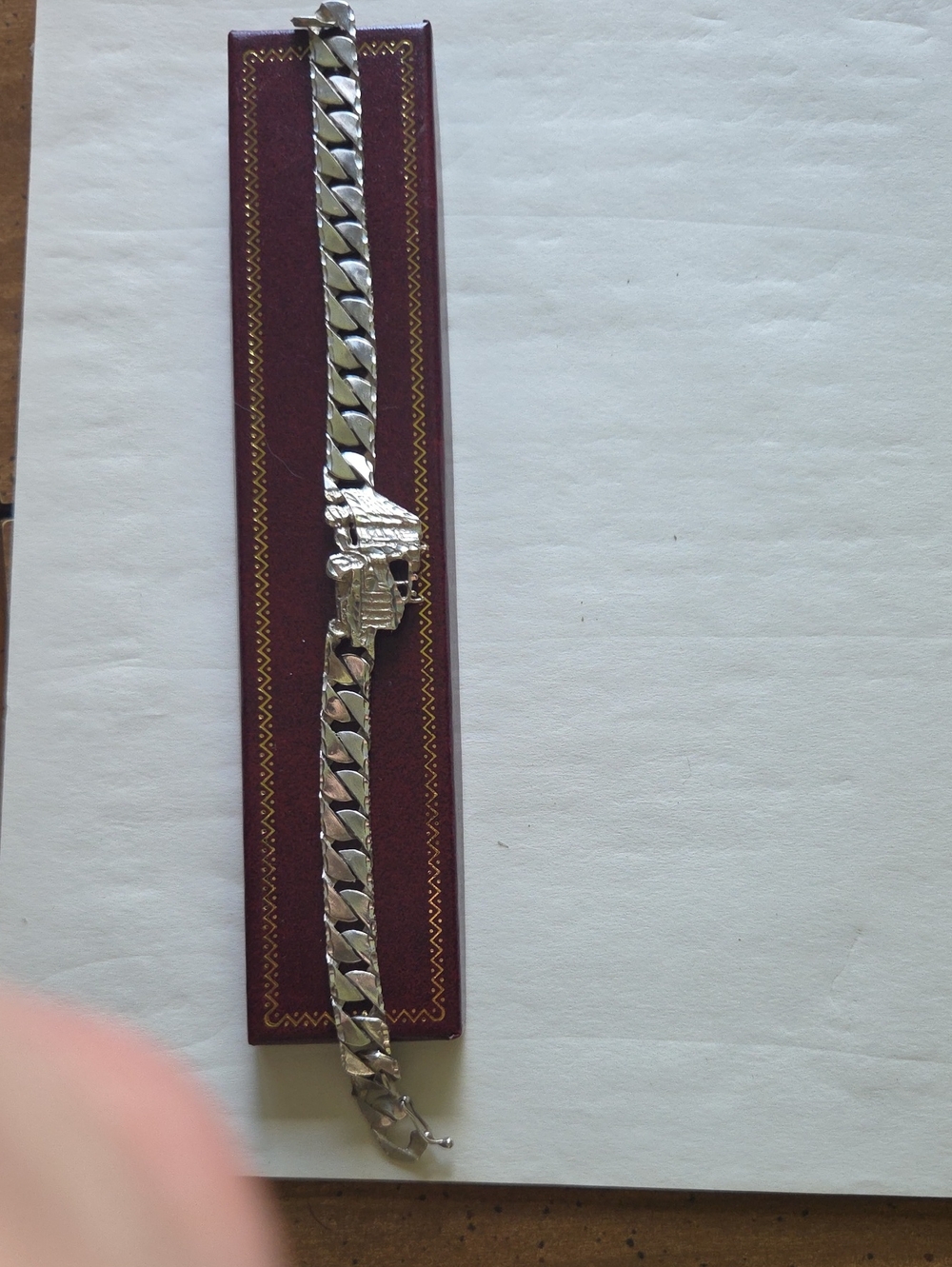 Silver 925 Cuban Link Men's Bracelet With Truck 9,5"